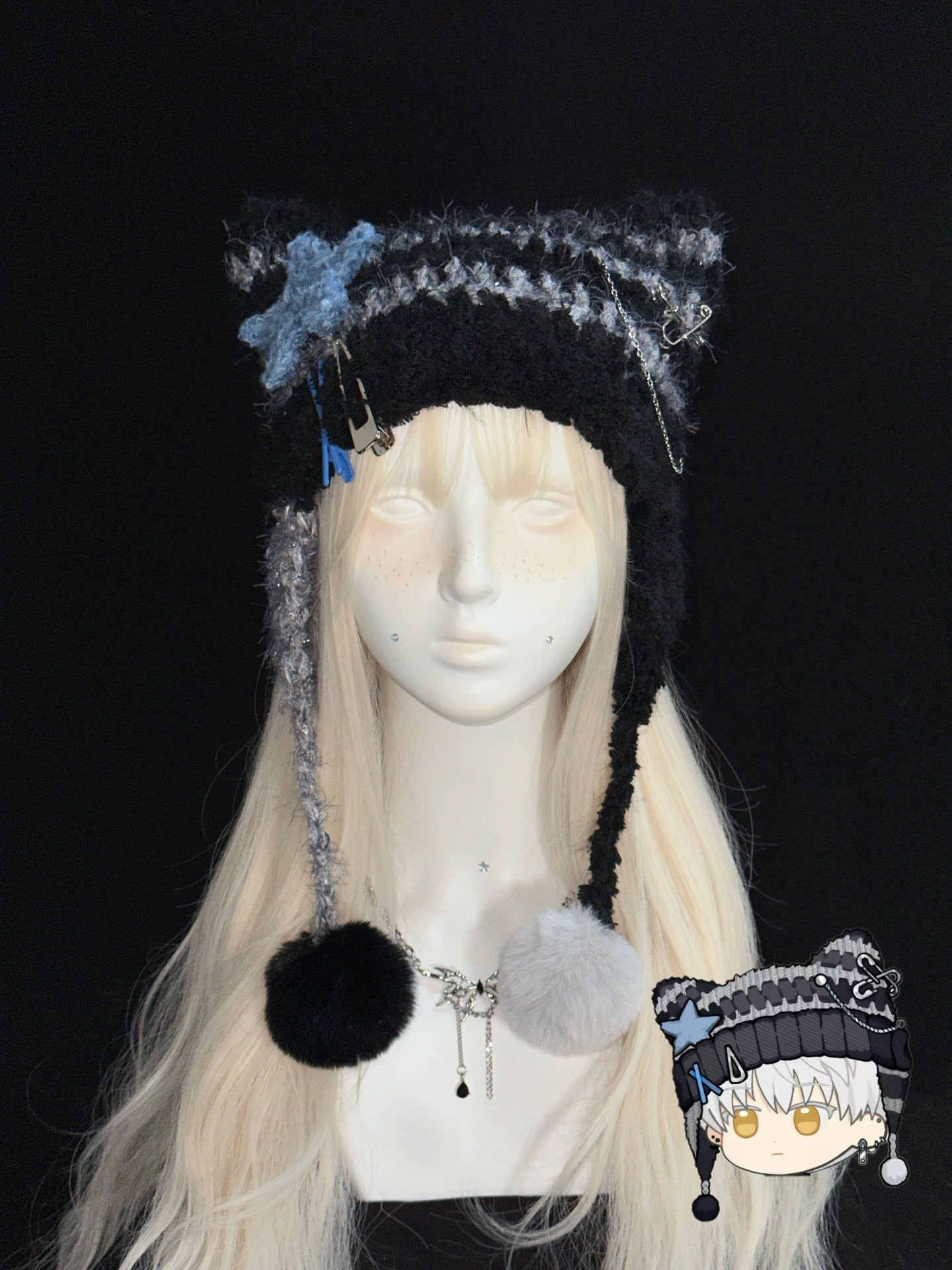 Qiseli Cat Ear Hat – Handmade Crochet Kawaii Cosplay Hat