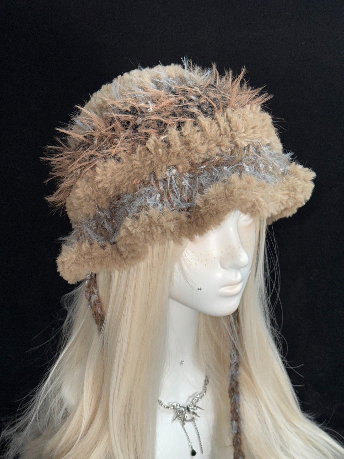 Brown Wavy Edge Bucket Hat – Handmade Crochet Casual winter Hat