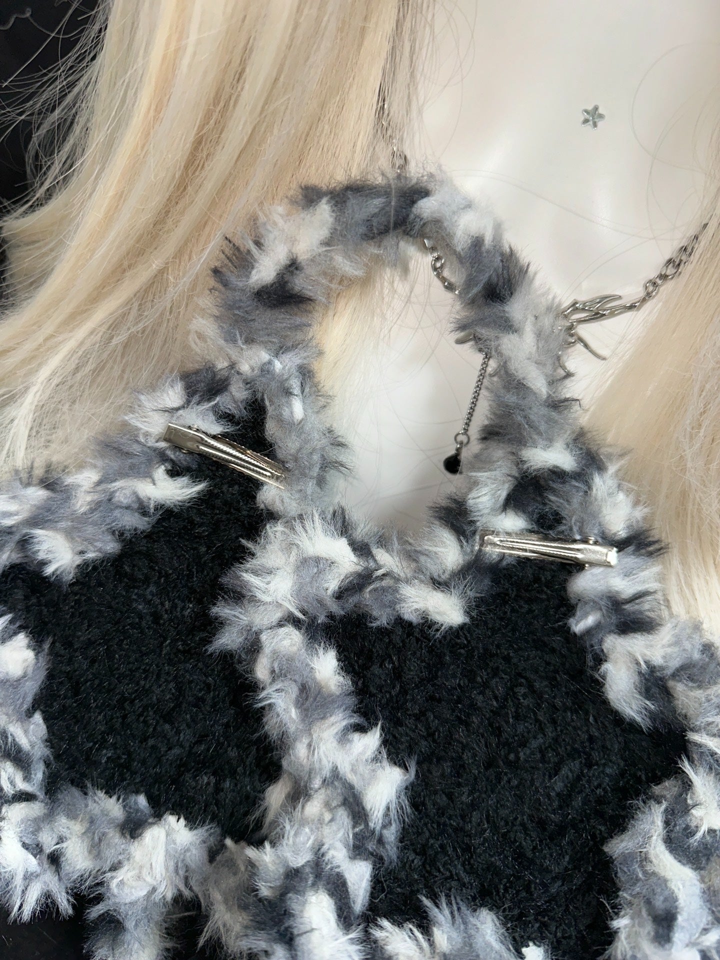 Black Star Earmuffs – Handmade Crochet Winter Ear Warmers with Starry Accents