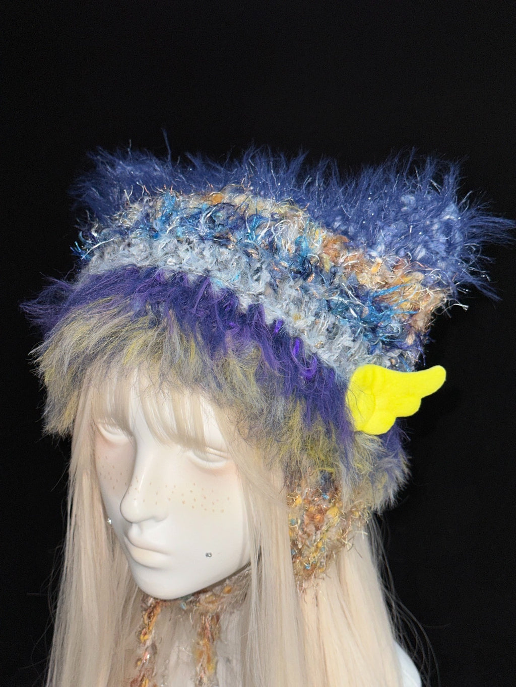 Punk Kitty Earwarmer Hat – Handmade Crochet Kawaii Punk Hat