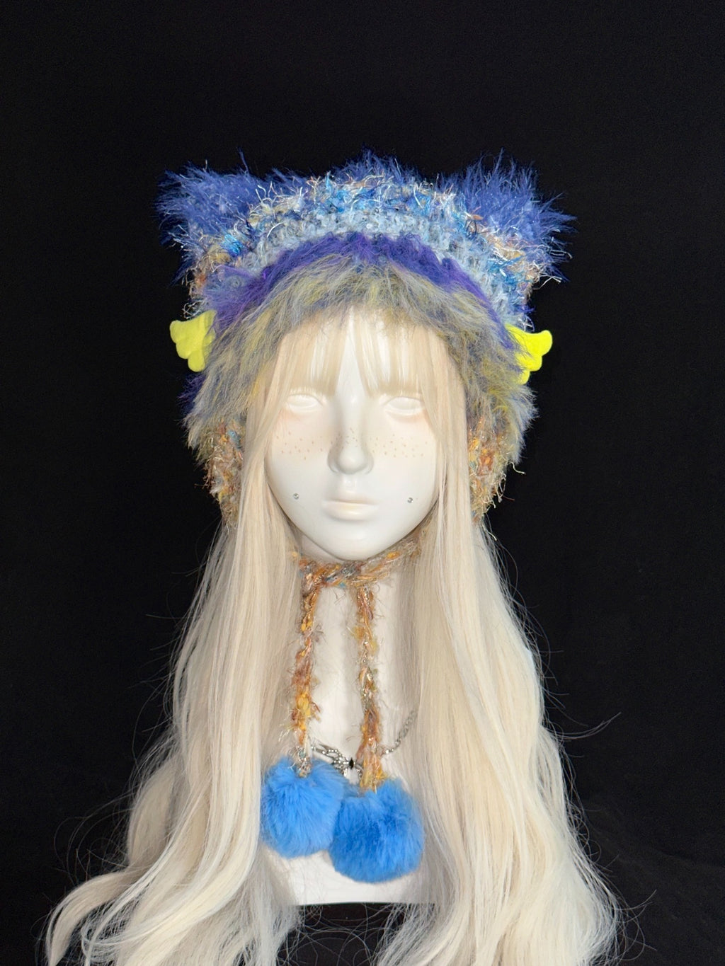 Punk Kitty Earwarmer Hat – Handmade Crochet Kawaii Punk Hat