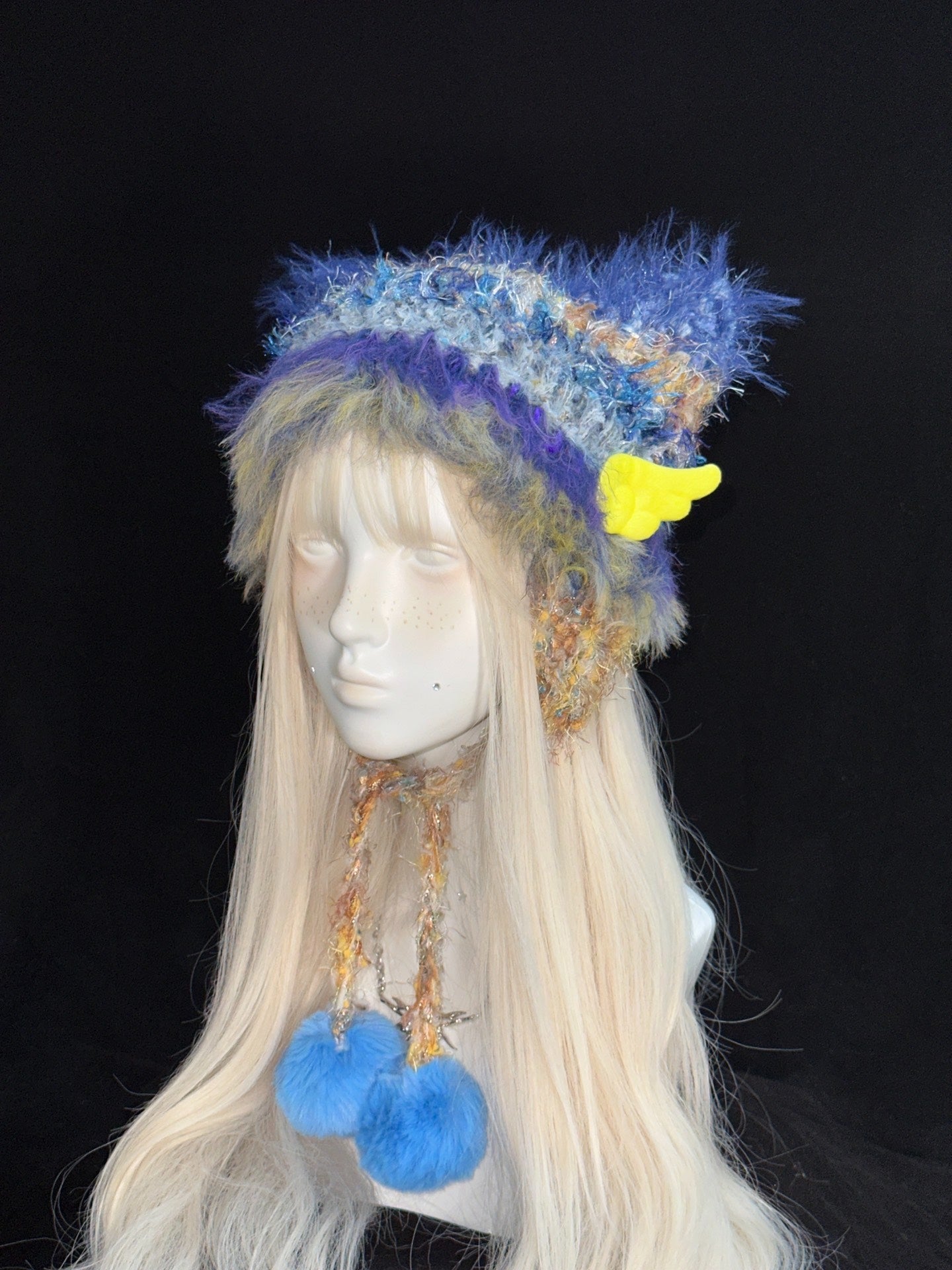 Punk Kitty Earwarmer Hat – Handmade Crochet Kawaii Punk Hat