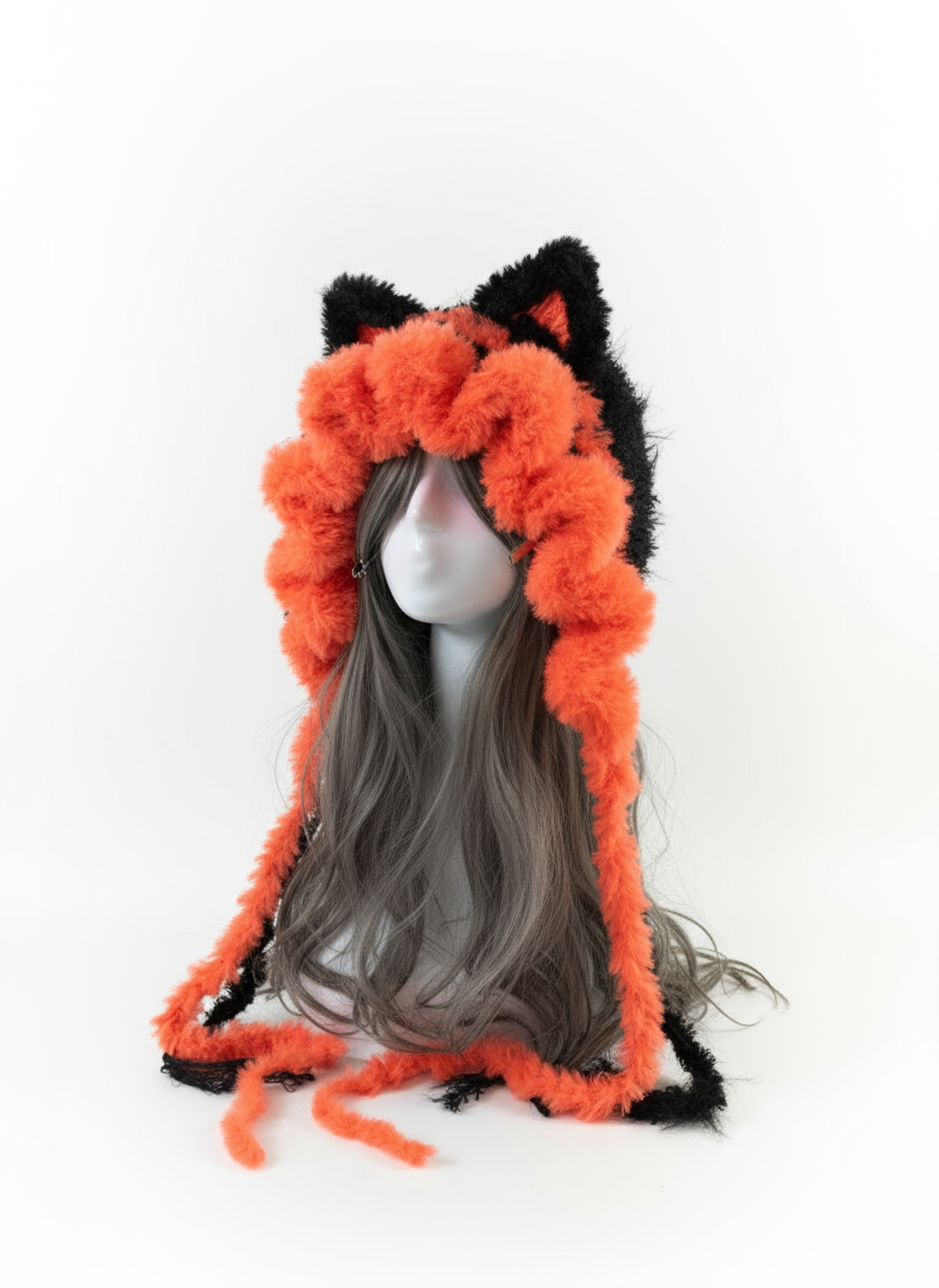 Kawaii Crochet Cat Ear Hood